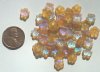 50 3x8mm Matte AB Topaz Cupped Flowers